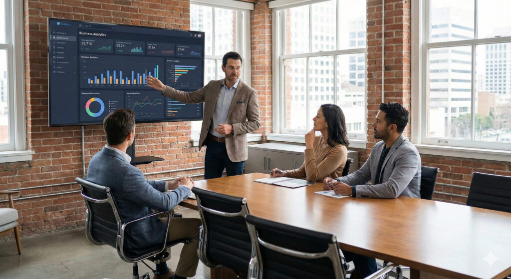 プレゼンするコンサル